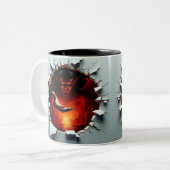 3D Eerie Halloween ツートーンマグカップ (正面左)