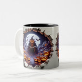 3D Eerie Halloween ツートーンマグカップ (正面左)