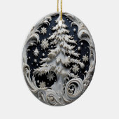 3D Effect Christmas Tree Ornament | Custom Name セラミックオーナメント (右)