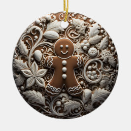 3D Effect Gingerbread Ornament | Custom Name セラミックオーナメント