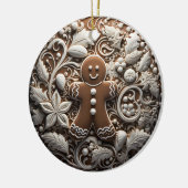 3D Effect Gingerbread Ornament | Custom Name セラミックオーナメント (左)