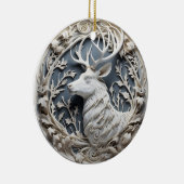 3D Effect Reindeer Ornament | Custom Name セラミックオーナメント (右)