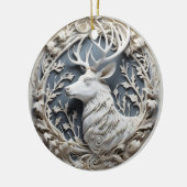 3D Effect Reindeer Ornament | Custom Name セラミックオーナメント (左)