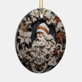 3D Effect Santa Christmas Ornament | Custom Name セラミックオーナメント (右)