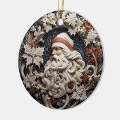 3D Effect Santa Christmas Ornament | Custom Name セラミックオーナメント (左)
