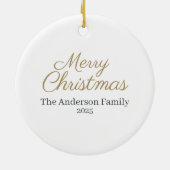 3D Effect Santa Christmas Ornament | Custom Name セラミックオーナメント (裏面)