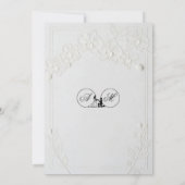 3D Faux Embossed White Orchid Floral Arch Wedding  招待状 (裏面)