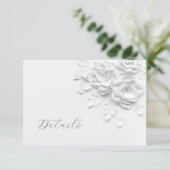 3D  Faux Paper Cut Roses Wedding Details エンクロージャーカード (スタンド正面)
