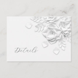 3D  Faux Paper Cut Roses Wedding Details エンクロージャーカード
