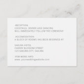 3D  Faux Paper Cut Roses Wedding Details エンクロージャーカード (裏面)