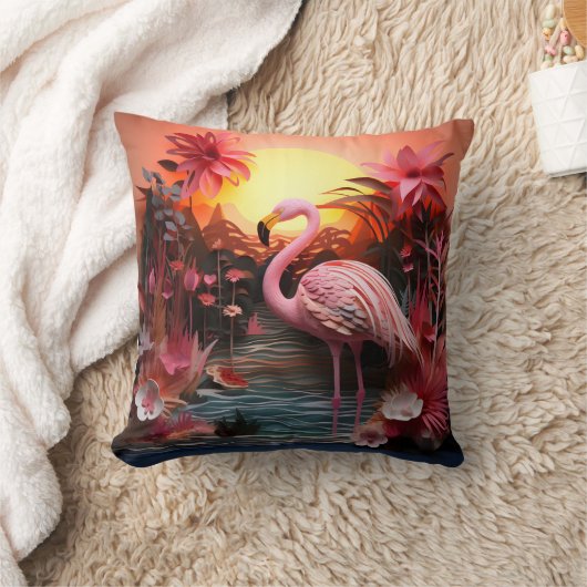 3D flamingo cushion クッション (ブランケット)