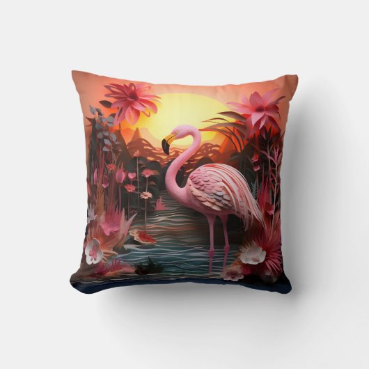 3D flamingo cushion クッション (正面)