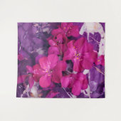 3D Floral Fuchsia & Purple Marble Art タペストリー (正面(横))