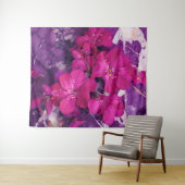 3D Floral Fuchsia & Purple Marble Art タペストリー (インサイチュ(横))