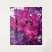 3D Floral Fuchsia & Purple Marble Art タペストリー (正面)