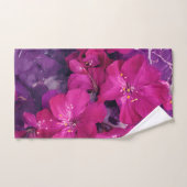 3D Floral Fuchsia & Purple Marble Art Couverture バスタオルセット (ハンドタオル)