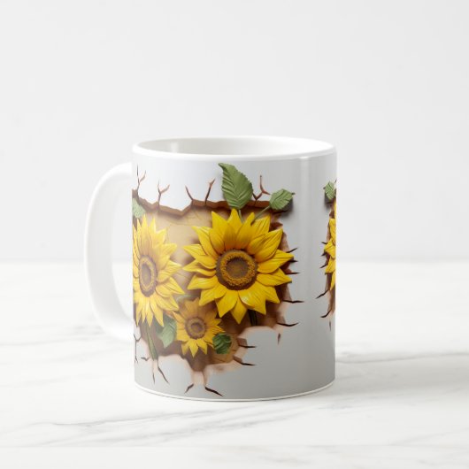 3D Floral Mug コーヒーマグカップ (正面左)