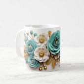 3D Floral Mug コーヒーマグカップ (正面左)