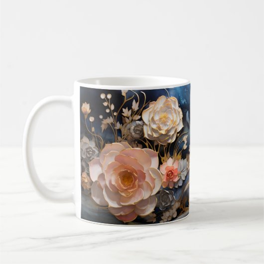 3D Floral Mug コーヒーマグカップ (左)