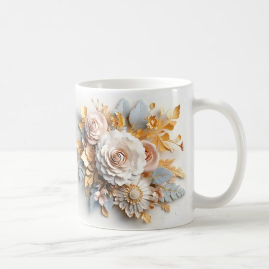 3D Floral Mug コーヒーマグカップ (右)