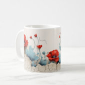 3D Floral Mug コーヒーマグカップ (正面左)
