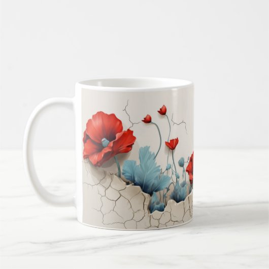 3D Floral Mug コーヒーマグカップ (左)