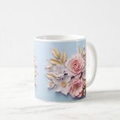 3D Floral Mug コーヒーマグカップ (正面右)