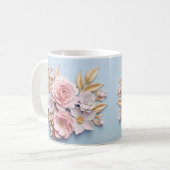 3D Floral Mug コーヒーマグカップ (正面左)