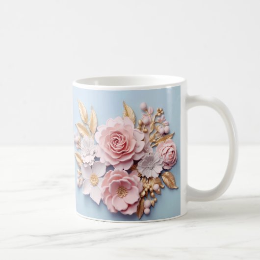 3D Floral Mug コーヒーマグカップ (右)