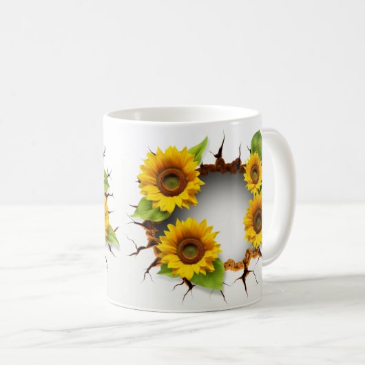 3D Floral Mug コーヒーマグカップ (正面右)