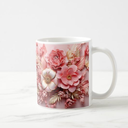3D Floral Mug コーヒーマグカップ (右)