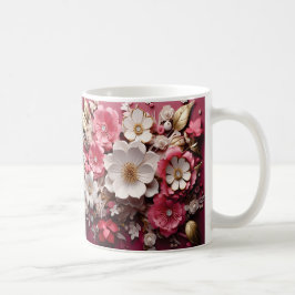 3D Floral Mug コーヒーマグカップ