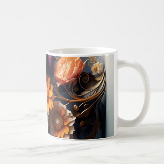 3D Floral Mug コーヒーマグカップ (右)