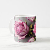 3D Floral Mug コーヒーマグカップ (正面左)