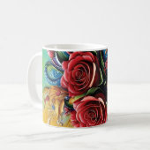 3D Floral Mug コーヒーマグカップ (正面左)