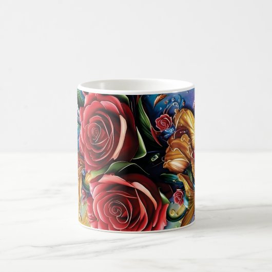 3D Floral Mug コーヒーマグカップ (中央)
