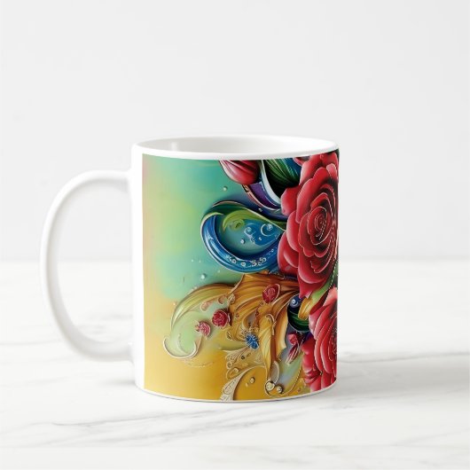 3D Floral Mug コーヒーマグカップ (左)