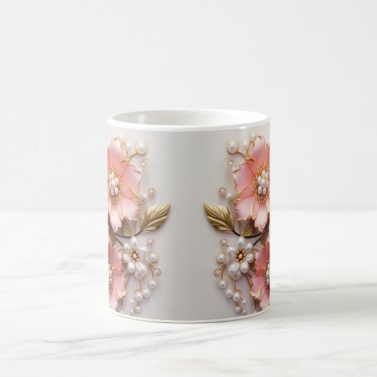 3D Floral Mug コーヒーマグカップ (中央)