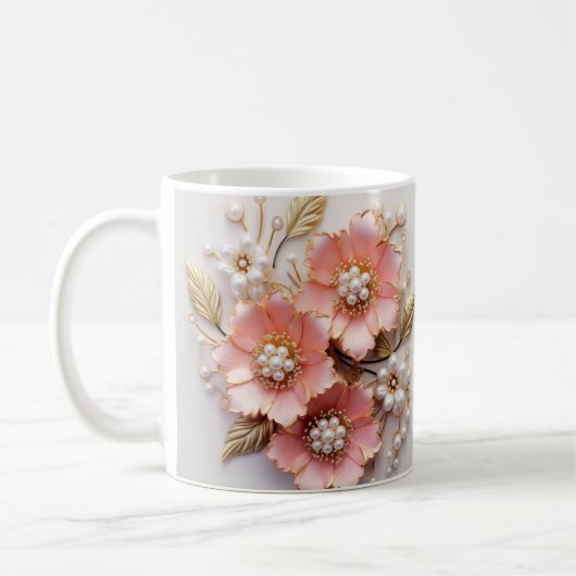3D Floral Mug コーヒーマグカップ (左)