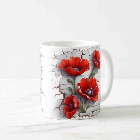 3D Floral Mug コーヒーマグカップ (正面右)