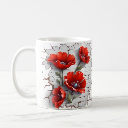 3D Floral Mug コーヒーマグカップ (左)