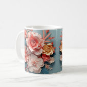 3D Floral Mug コーヒーマグカップ (正面左)