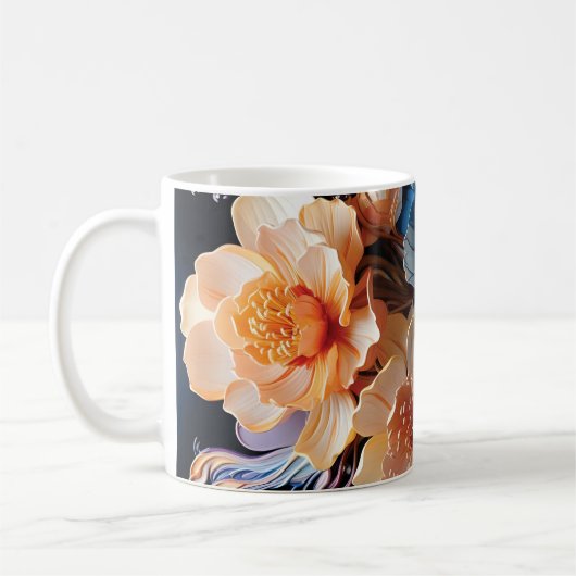 3D Floral Mug コーヒーマグカップ (左)