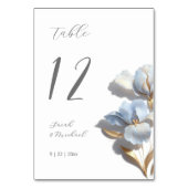 3D  Flower Blue Lily Wedding テーブルナンバー (正面)