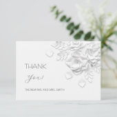 3D Flowers Paper Cut Roses Thank You Card サンキューカード (スタンド正面)