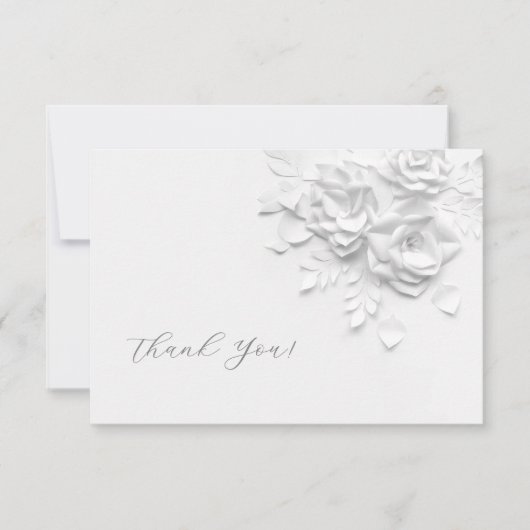 3D Flowers Paper Cut Roses Thank You Card サンキューカード (正面)