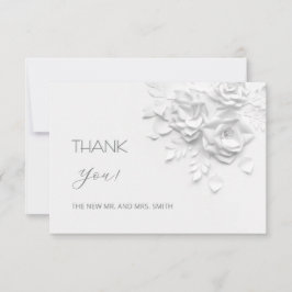3D Flowers Paper Cut Roses Thank You Card サンキューカード