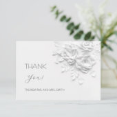 3D Flowers Paper Cut Roses Thank You Card サンキューカード (スタンド正面)