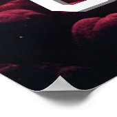 3D Fotowürfel im Weltraum mit Planeten ポスター (角)