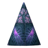 3D Fractal Art Abstract Pattern Blue Purple Pink パーティーハット (裏面)